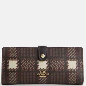 Coach Slim Wallet with Brown Plaid Print; NWT; SOLD OUT; Free Shipping